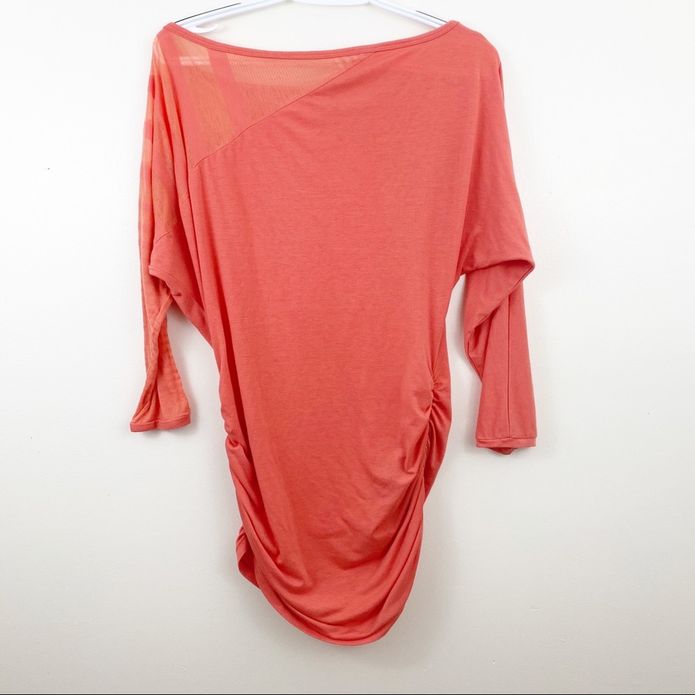 Bebe Orange Cinched Top Batwing Sleeves